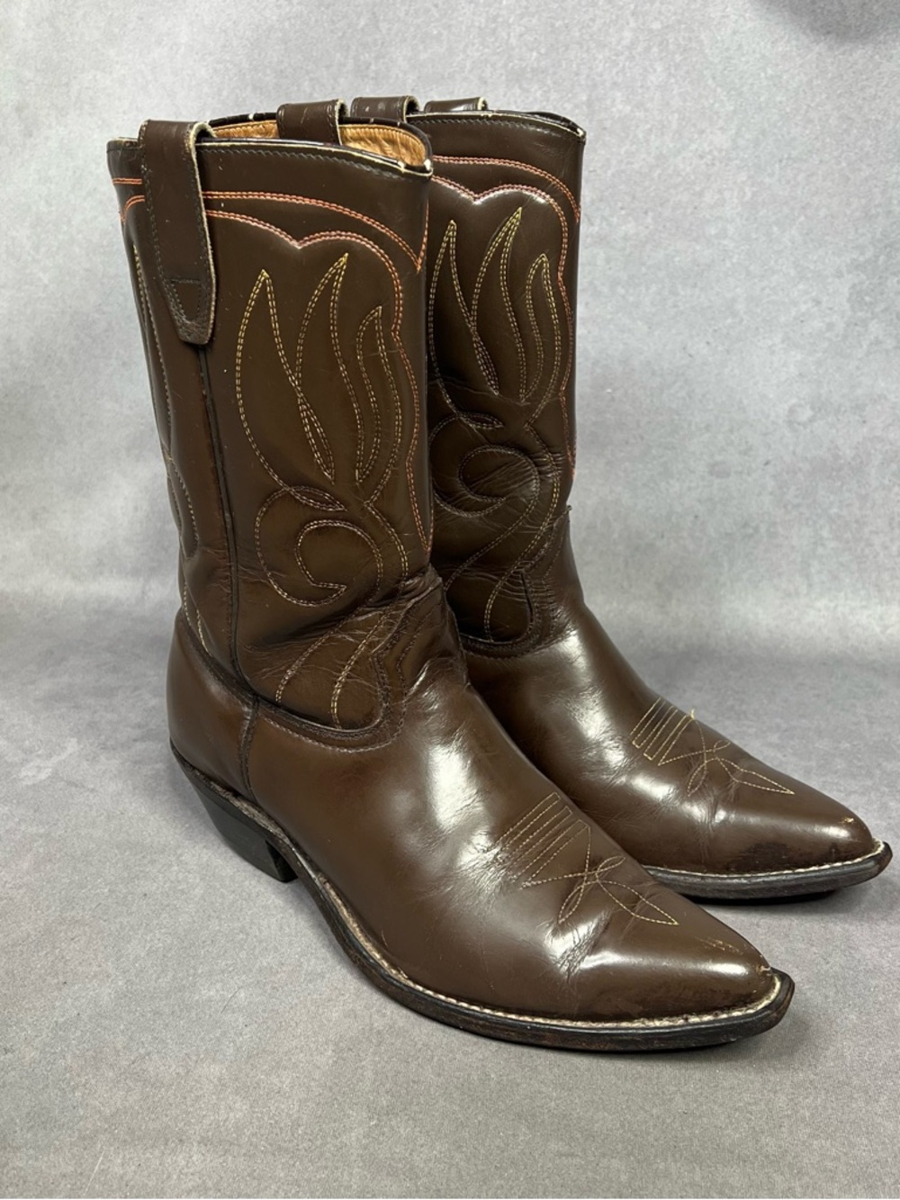 Men's Brown Leather Western Cowboy Boots